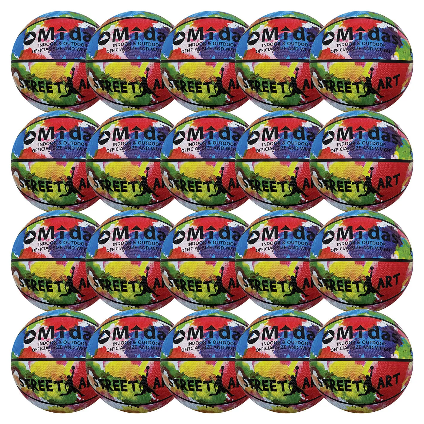 20 stk. Street art basketbolde