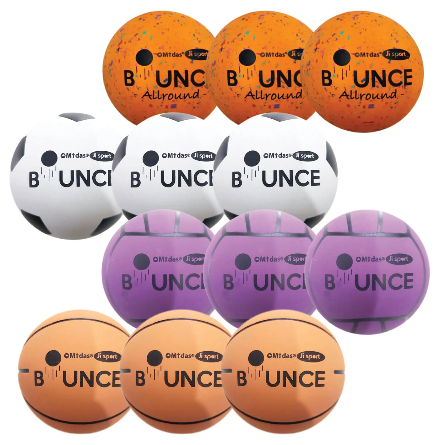 Bouncebold pakke med 12 bolde