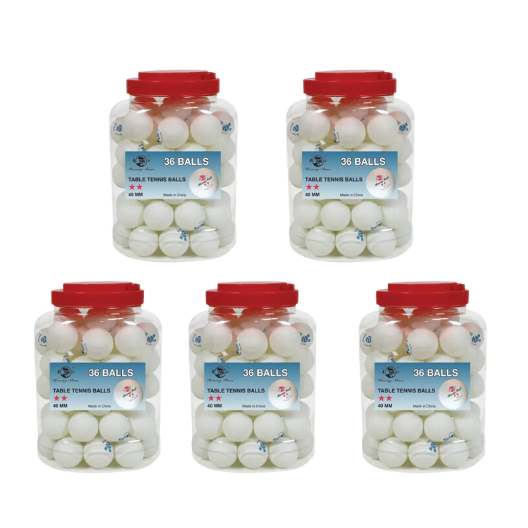 5 lådor bordtennisbollar
