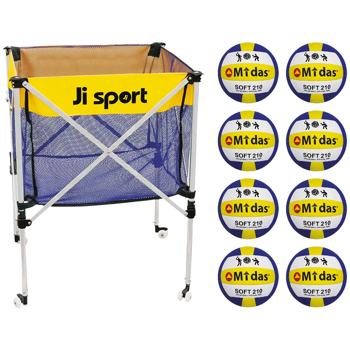 Volleybollvagn med mjuka bollar