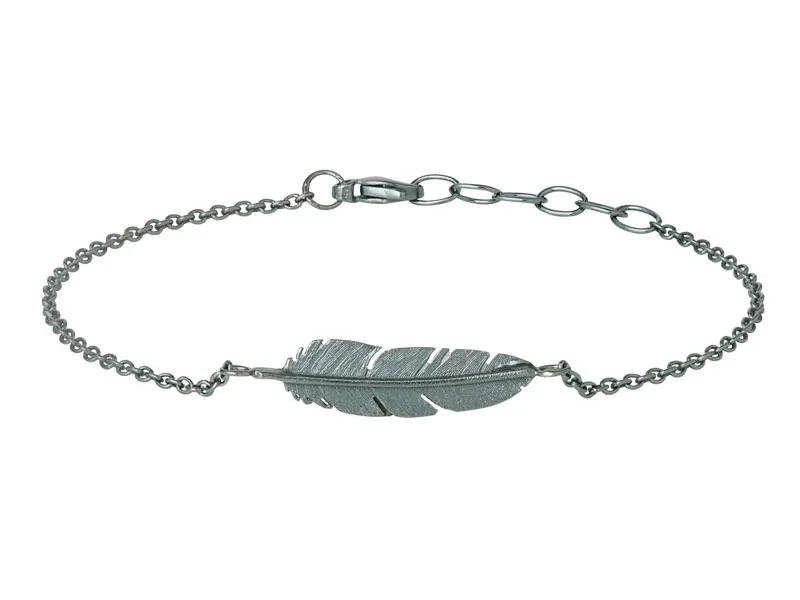 Heiring Fjer Armbånd Oxideret 51-5-87OX