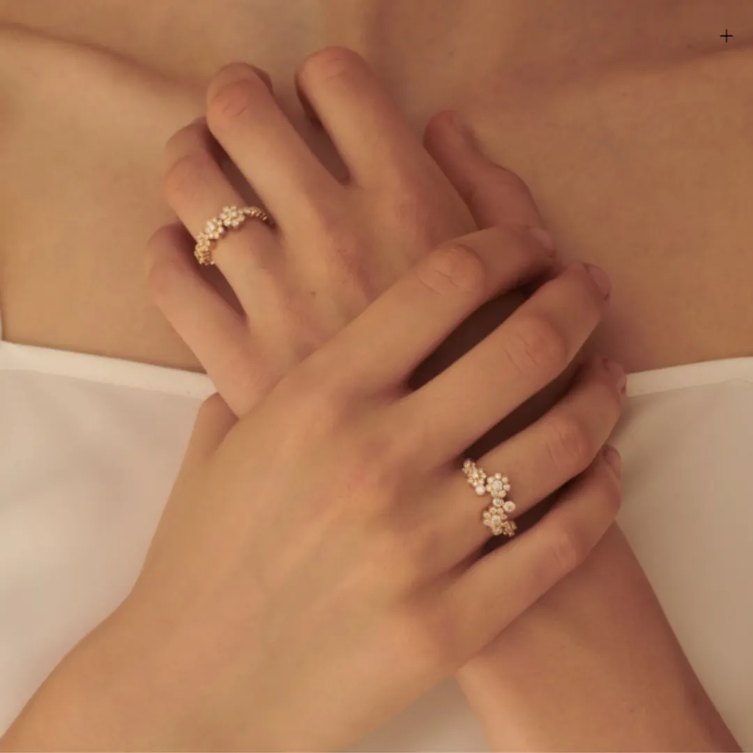 Sophie Bille Brahe Ensemble de Fleurs Ring RI26_FLE_WH
