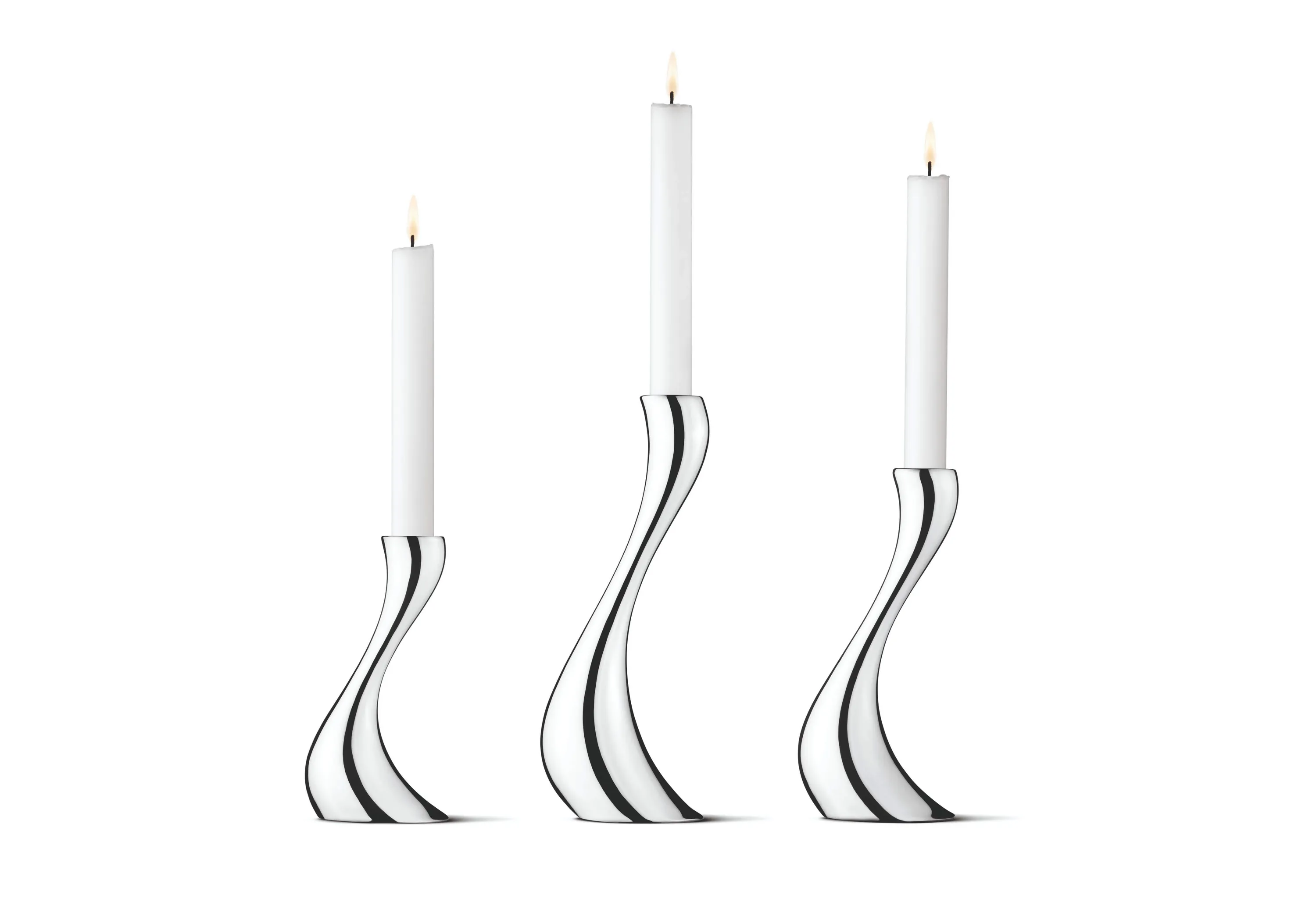 Georg Jensen Cobra Lysestager, Sæt af 3 stk