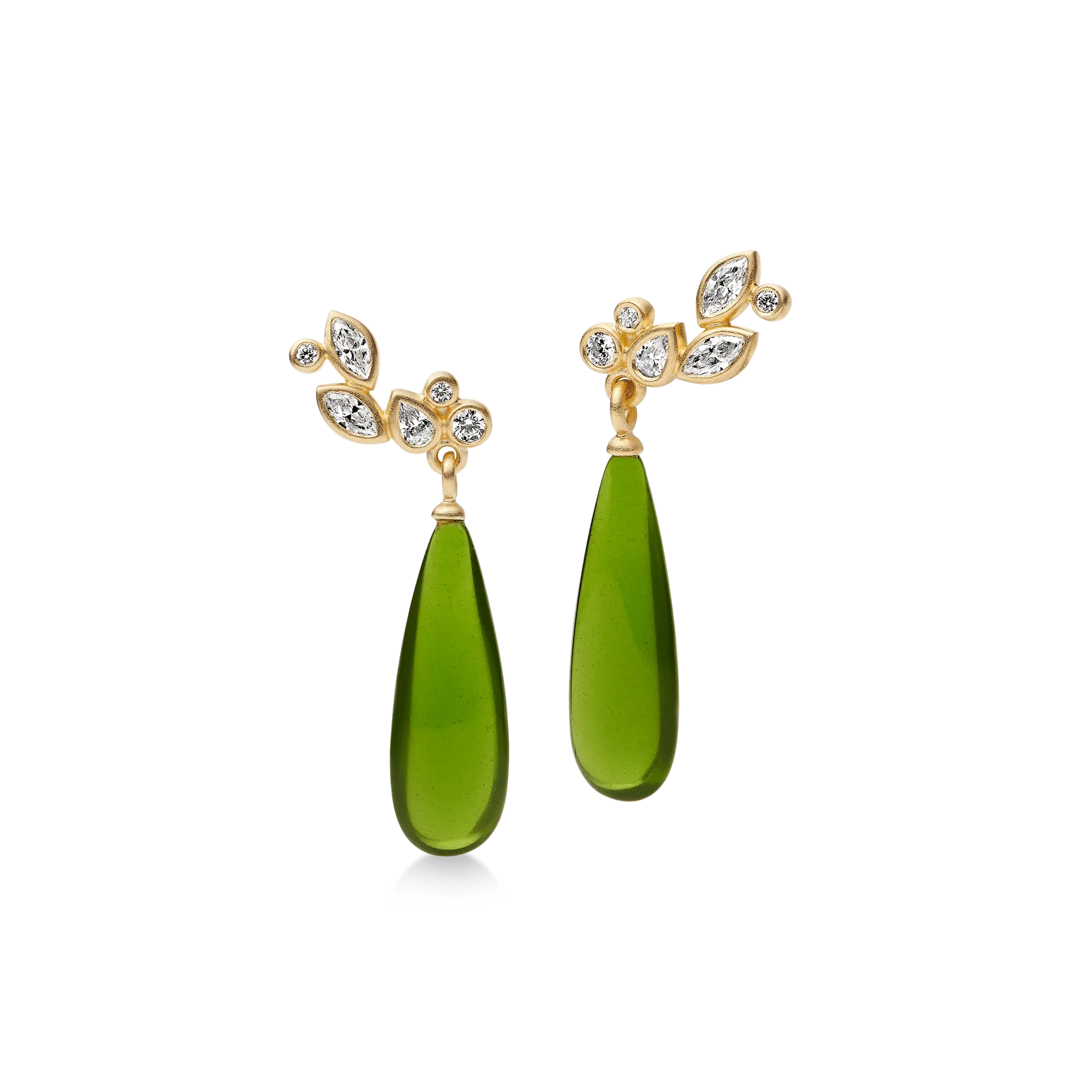 Julie Sandlau Treasure Drop Øreringe Moss Green Crystal ST420GDMGCRCZ