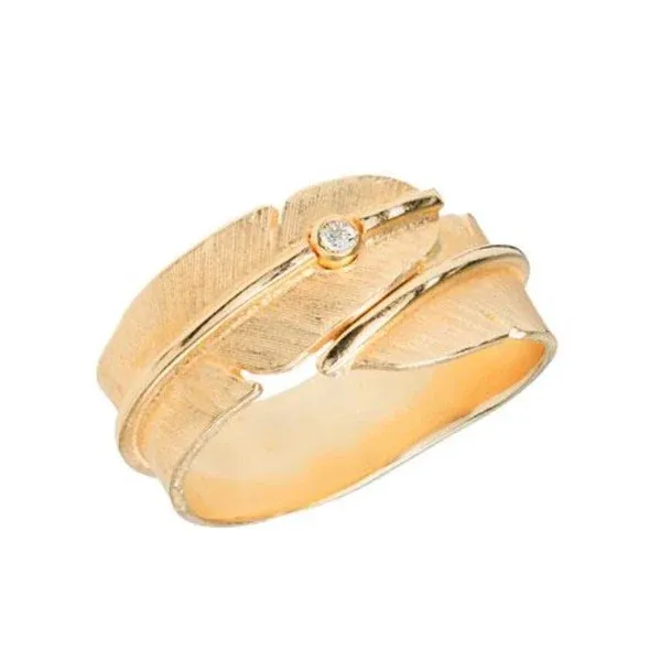 Heiring Fjer Ring 14 Kt. Guld Med Brillant 78-5-95