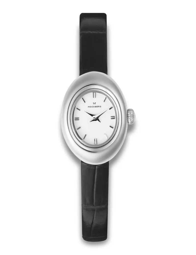 Mockberg Belle Oval Petite Leather Steel MB1413