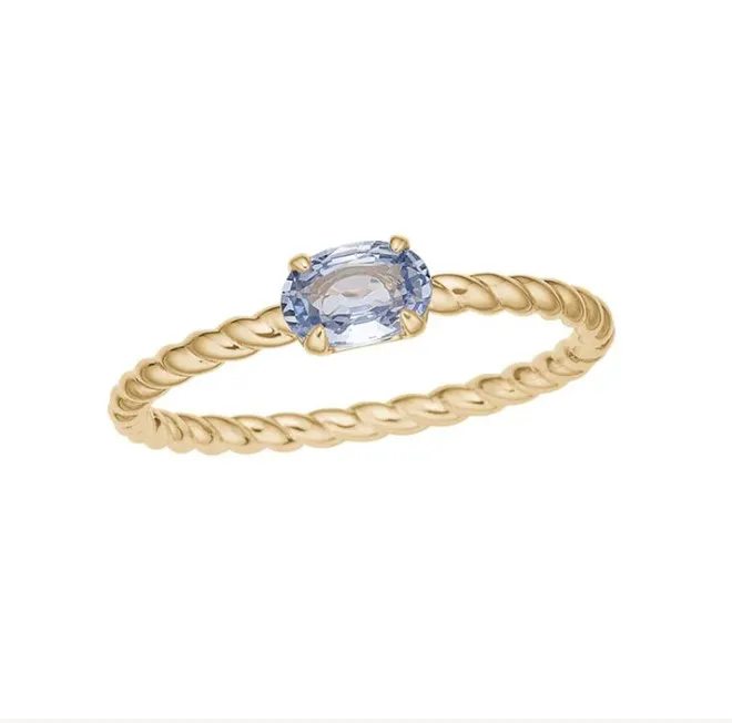 Carré 10-Karat ring med Blå Safir TR 4353 BSA