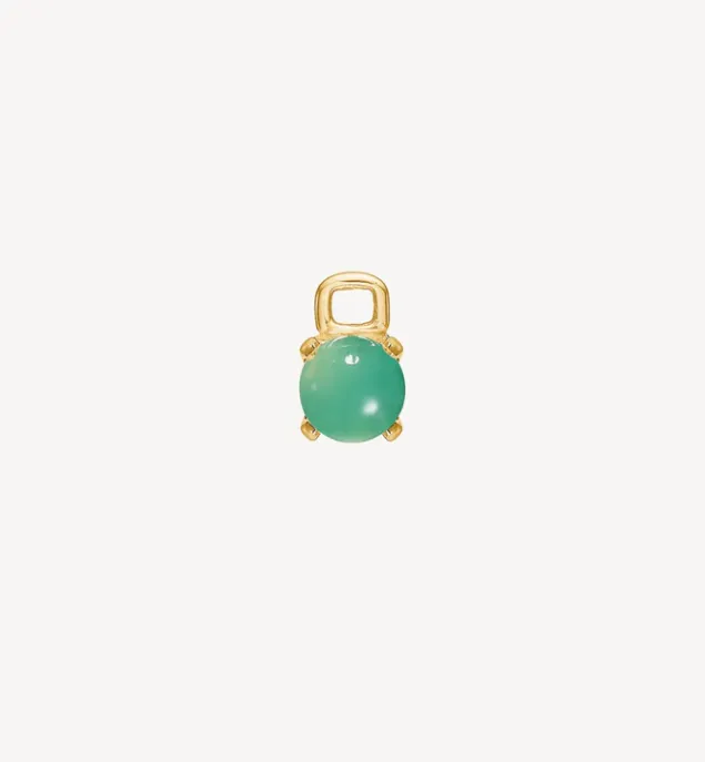 Carré 10-Karat Bon-bon charm med Chrysopras TLH 4390 CR 1pc.