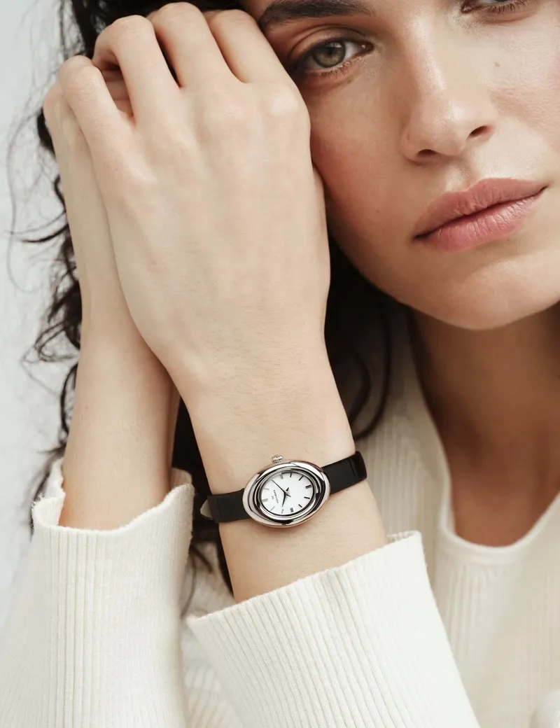 Mockberg Belle Oval Leather Steel MB1415