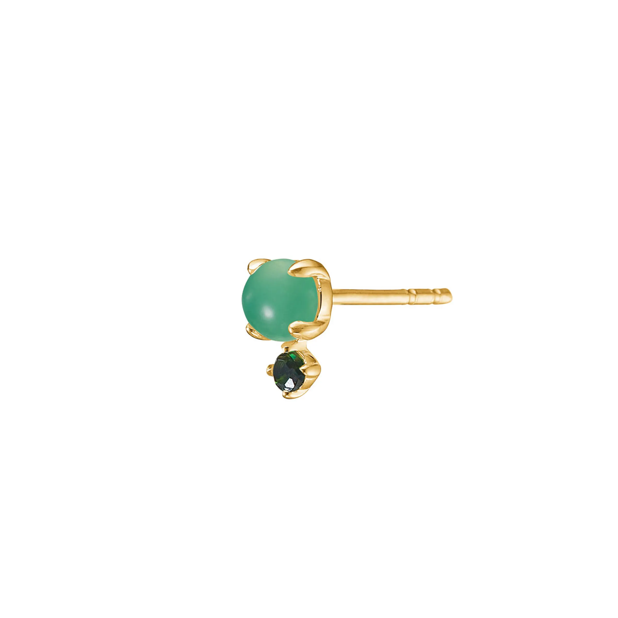 Carré 10-Karat ørestik med Chrysopras og Turmalin TS 4391 CRTR 1pc.