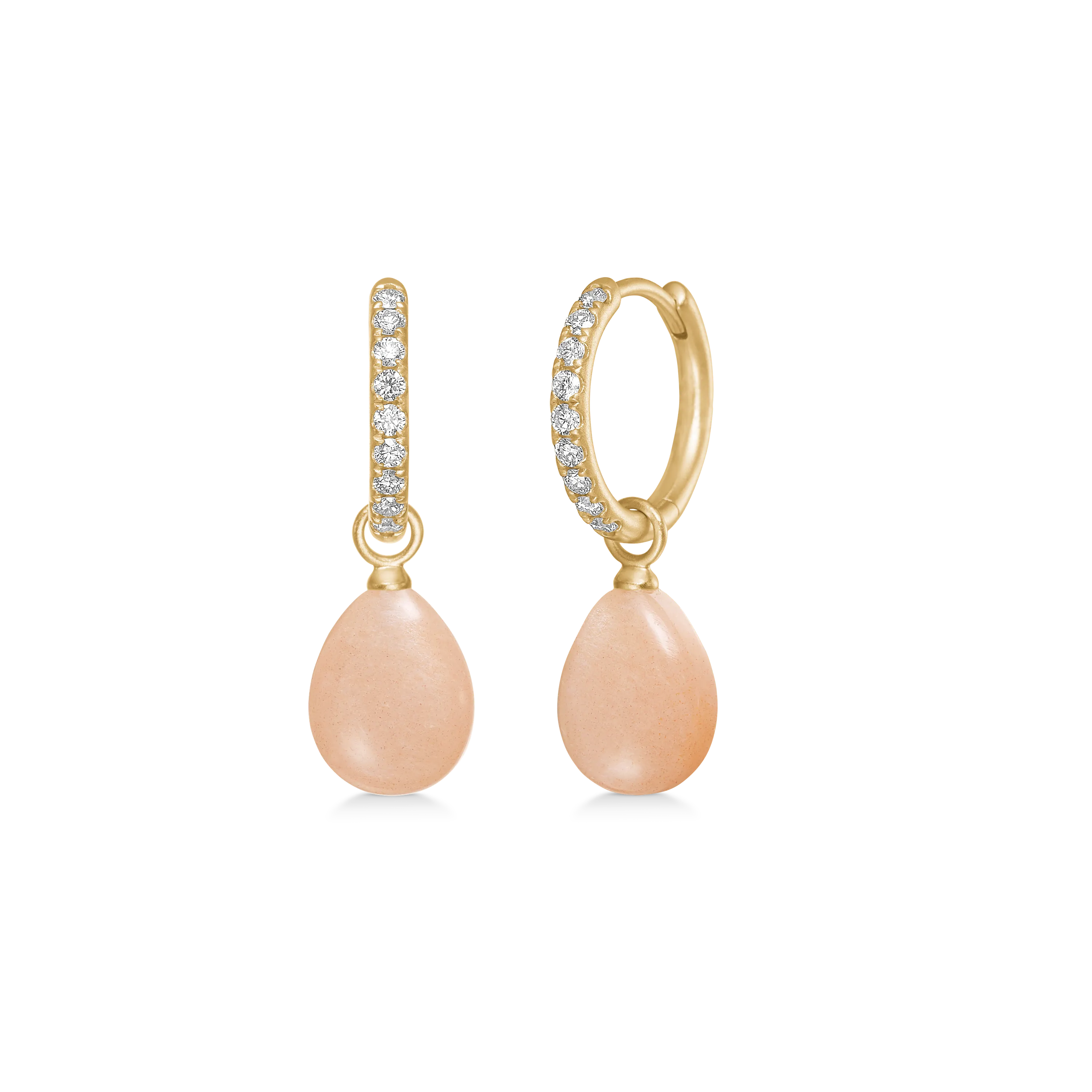 Julie Sandlau Elina Ørevedhænge Rosy Moonstone YG14-EP33RSMN