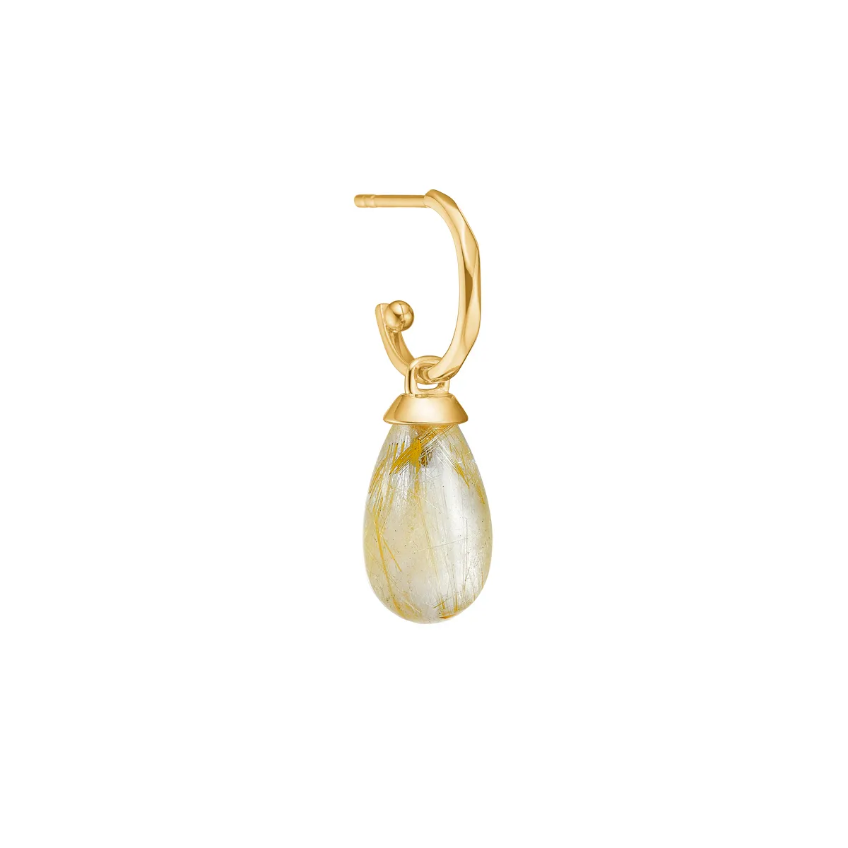 Carré 10-Karat charm med Gylden Rutil Kvarts TLH 4405