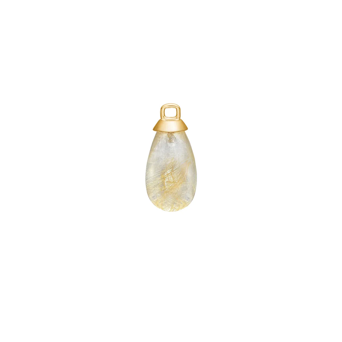 Carré 10-Karat charm med Gylden Rutil Kvarts TLH 4405