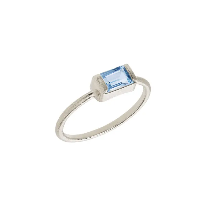 Heiring Square Ring Blå Topas 29-9-90RH
