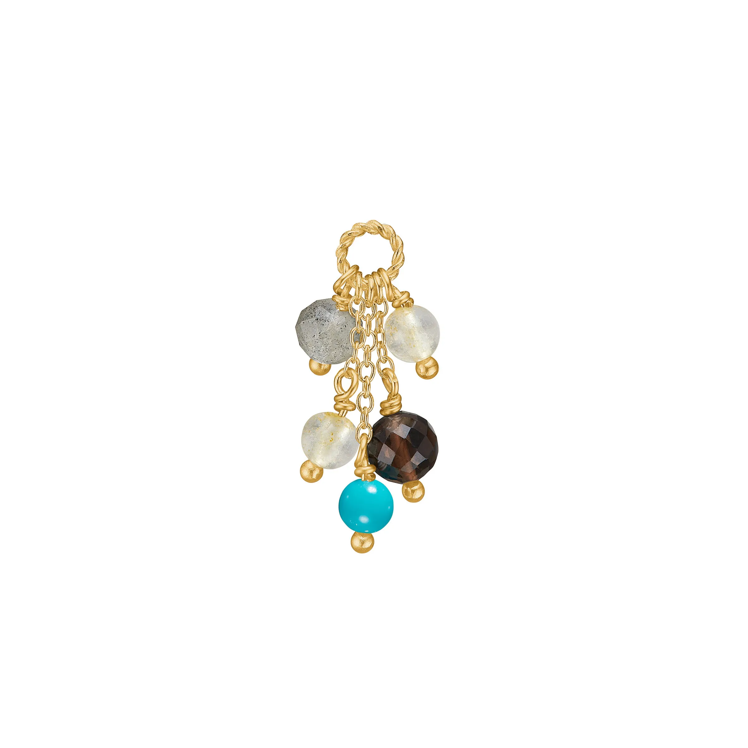 Carré Sølv Forgyldt charm med ædelsten FLH 4366 LBGRTSTTQ 1pc.