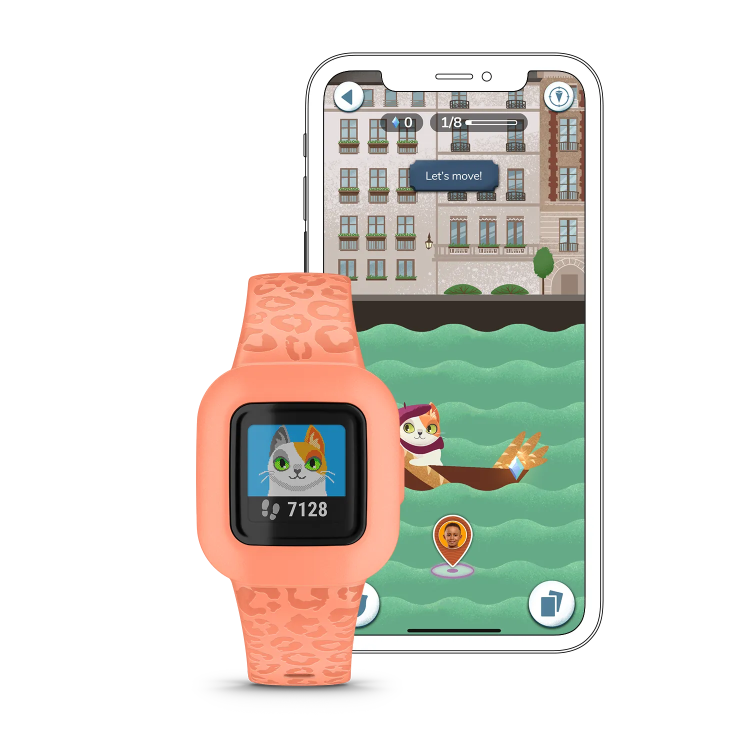 Garmin vivofit jr. 3 Peach Leopard 010-02441-04