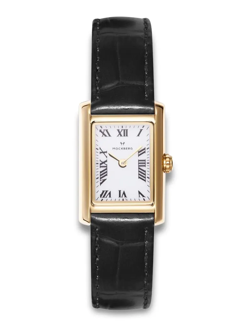 Mockberg Timeless Black Leather Gold MB0245