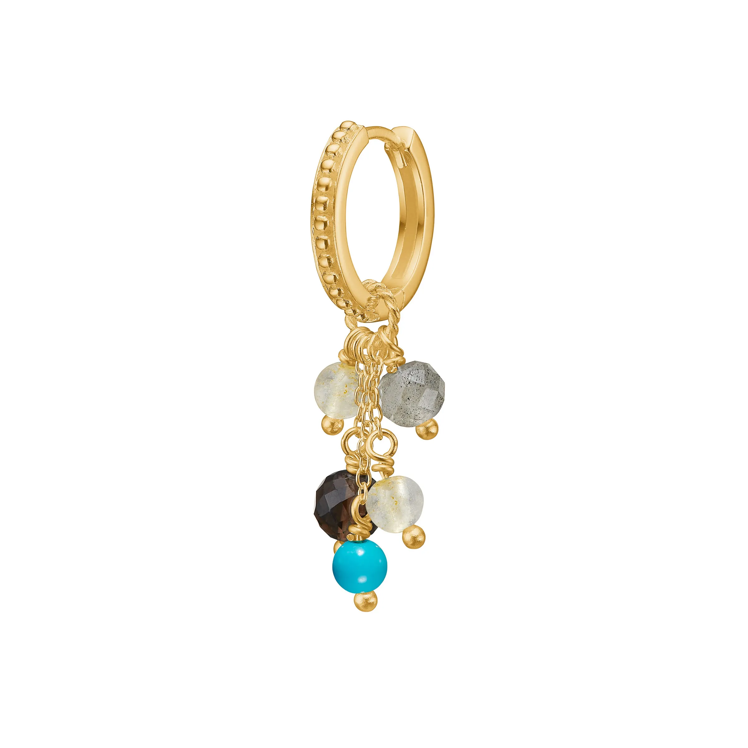 Carré Sølv Forgyldt charm med ædelsten FLH 4366 LBGRTSTTQ 1pc.