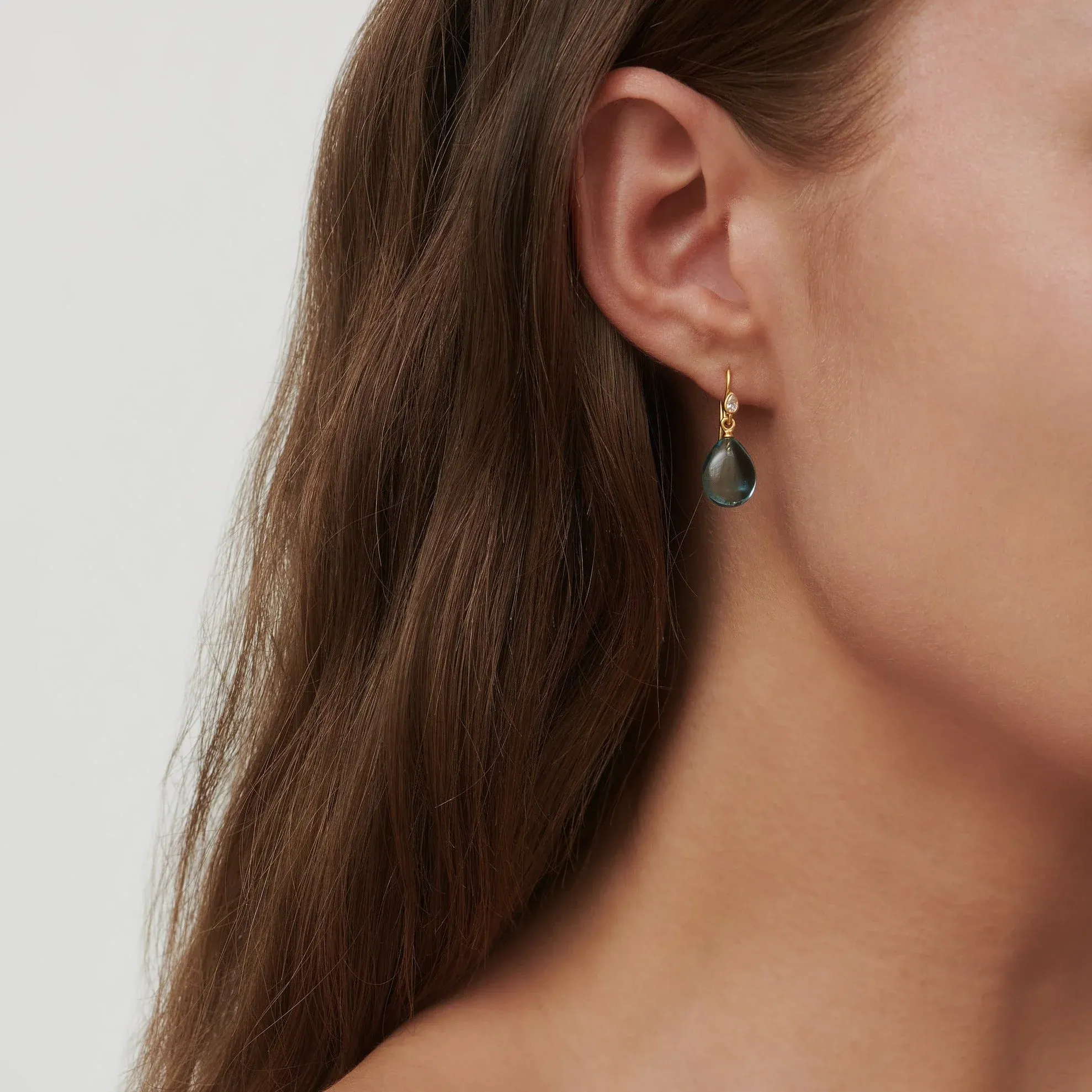 Julie Sandlau Prima  Ballerina Øreringe Ocean Blue HKS548GDOBCRCZ