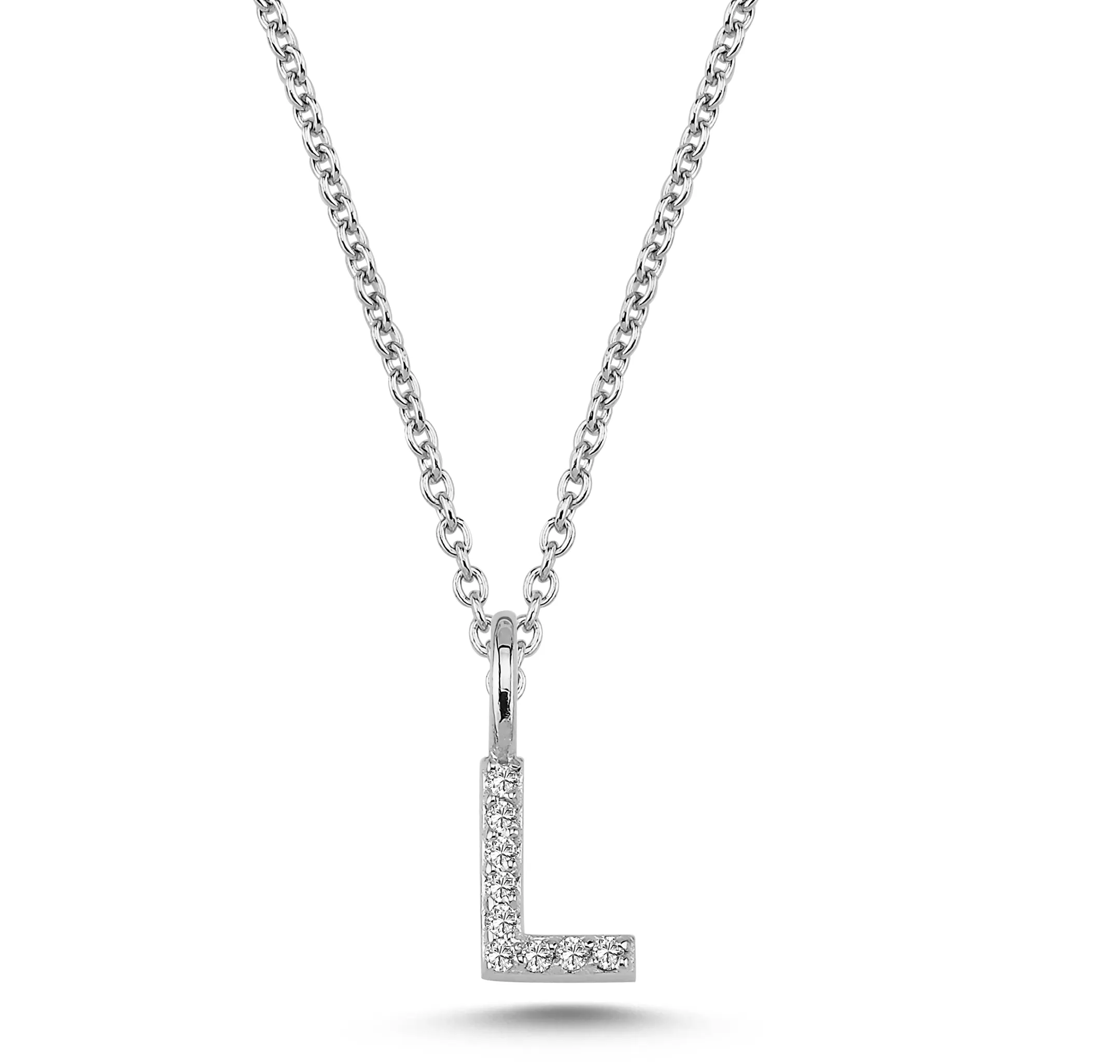 Nuran Bogstav vedhæng &quot;L&quot; med pavé V2201-L 0045