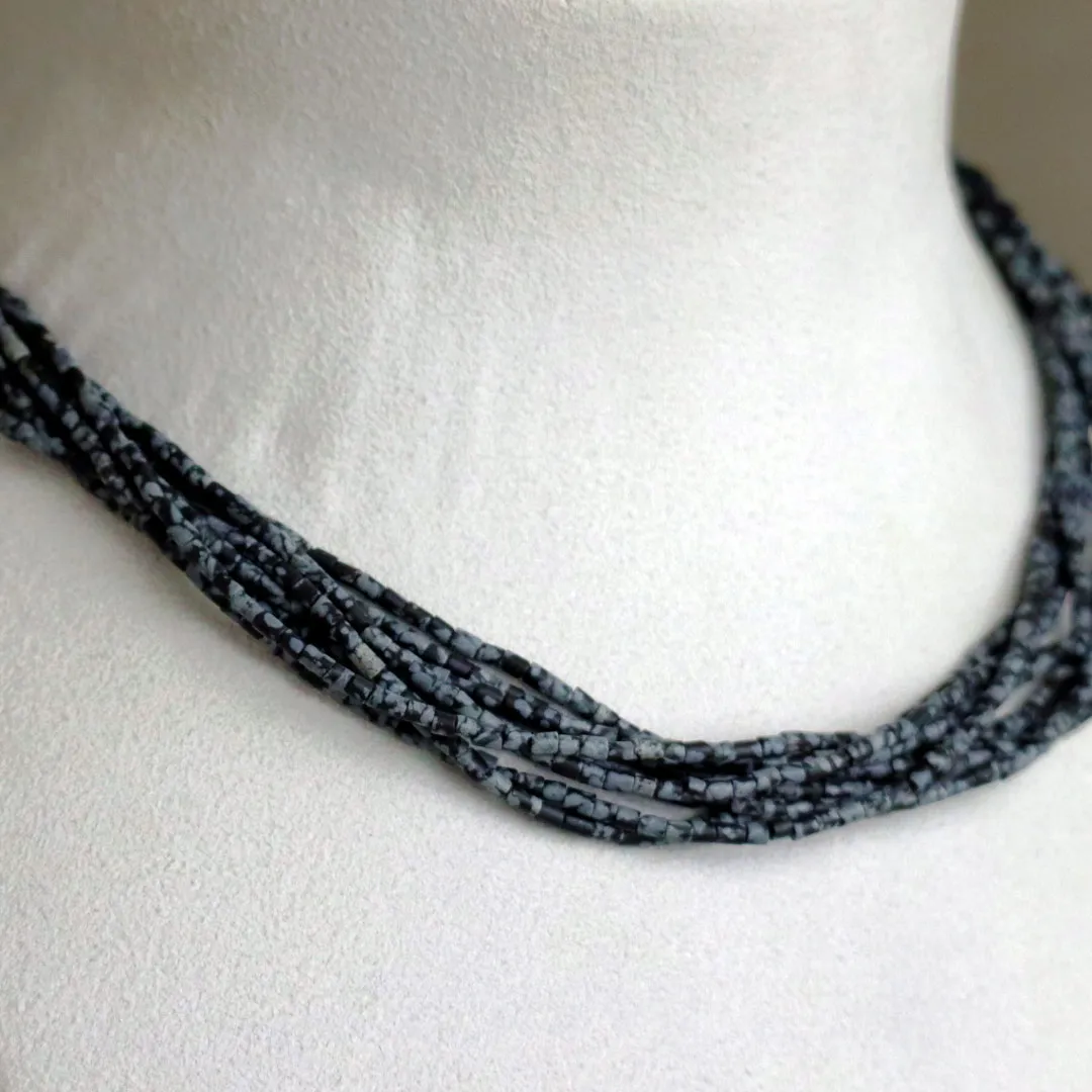 Ole Lynggaard Obsidian Snowflake Halskæde D1102-0428