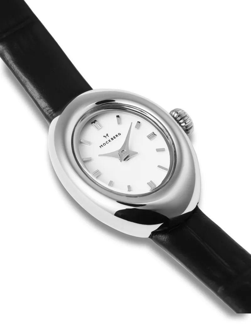 Mockberg Belle Oval Petite Leather Steel MB1413