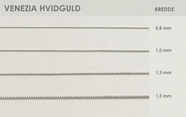BNH Venezia Kæder 14 kt Hvidguld 0,8 mm