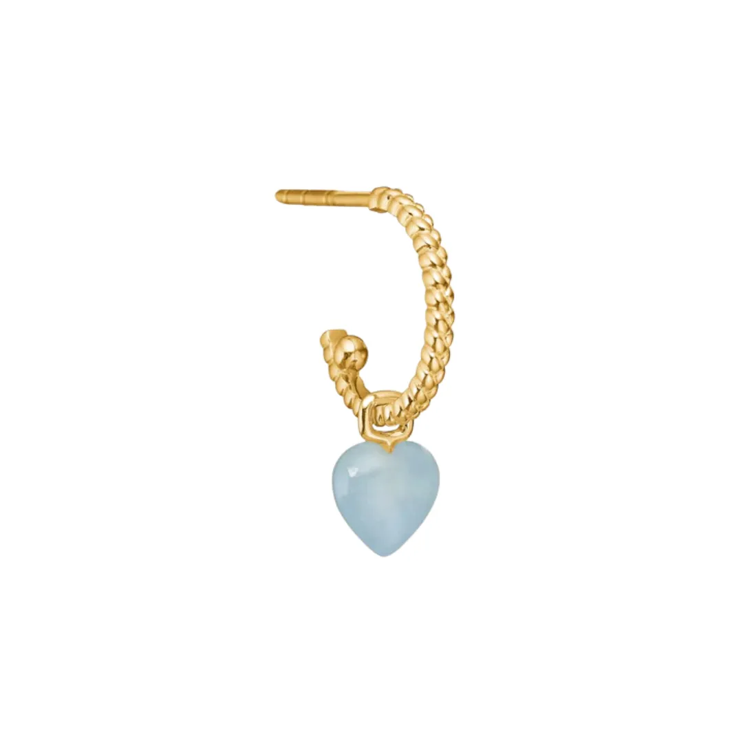 Carré 10-karat Heart Vedhæng Med Akvamarin TLH 4528 AQ 6mm