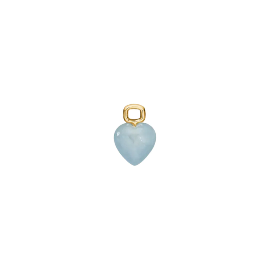 Carré 10-karat Heart Vedhæng Med Akvamarin TLH 4528 AQ 6mm