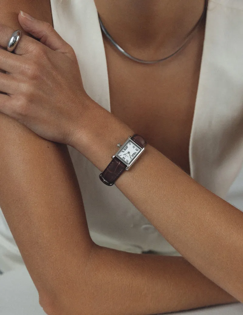 Mockberg Timeless Brown Leather Silver MB0248