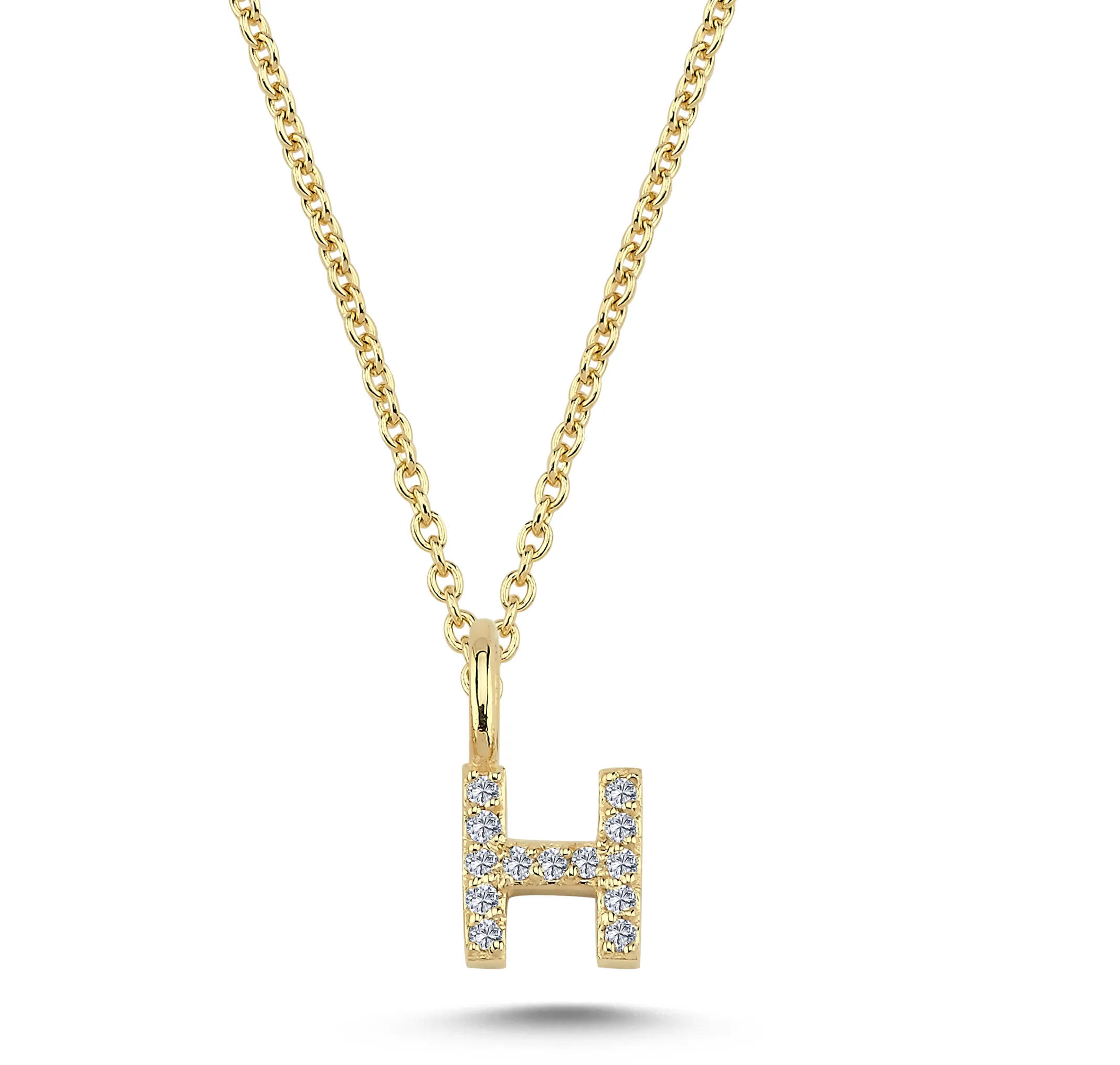 Nuran Bogstav vedhæng &quot;H&quot; med pavé V2201-H 0065
