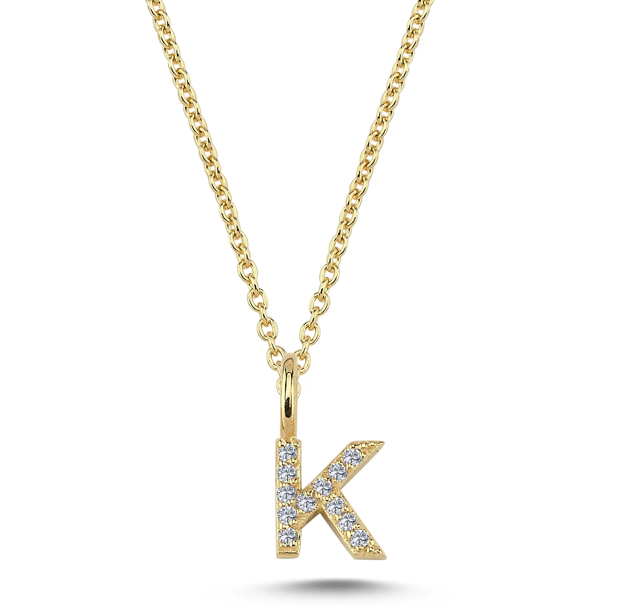 Nuran Bogstav vedhæng &quot;K&quot; med pavé V2201-K 0060