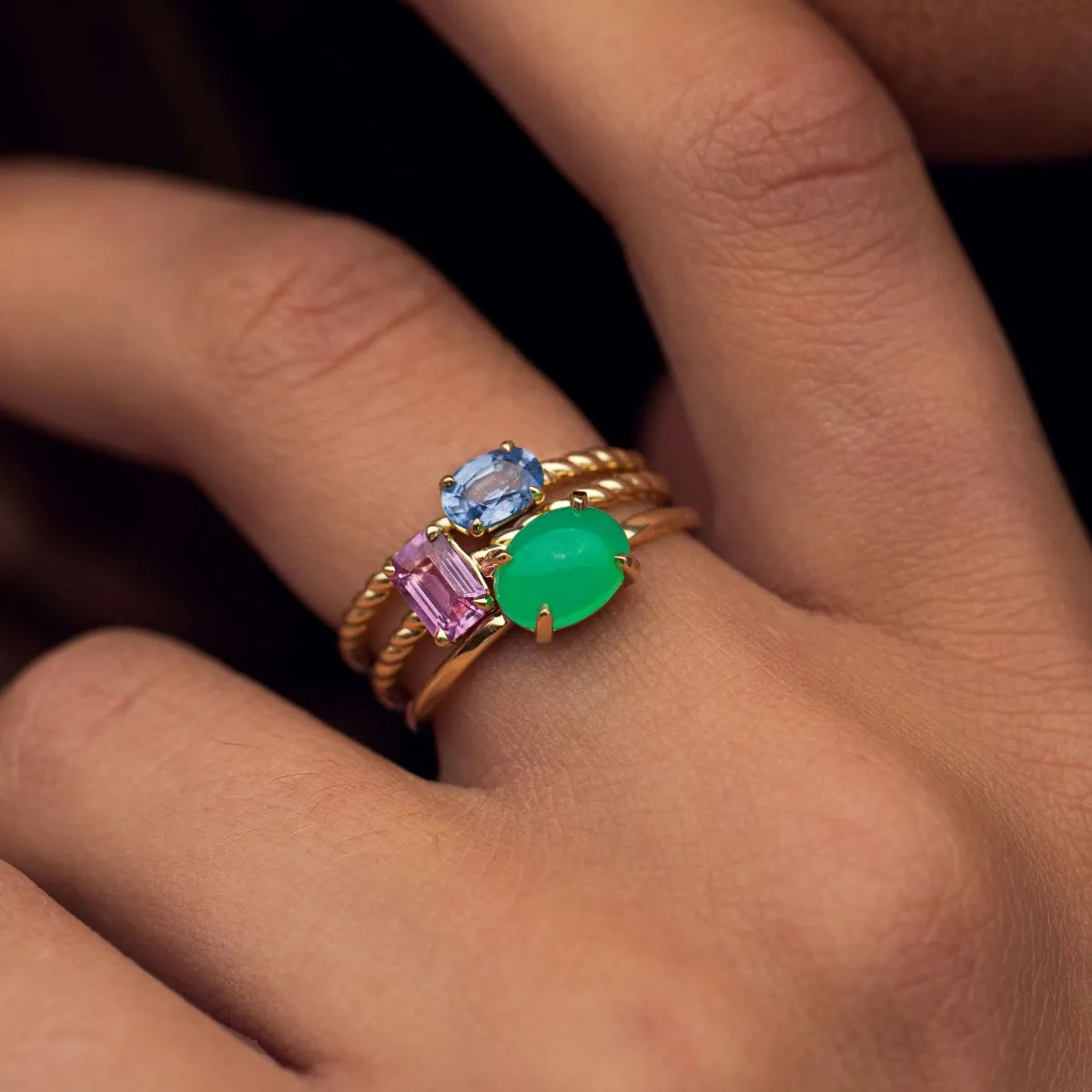 Carré 10-Karat ring med Blå Safir TR 4353 BSA