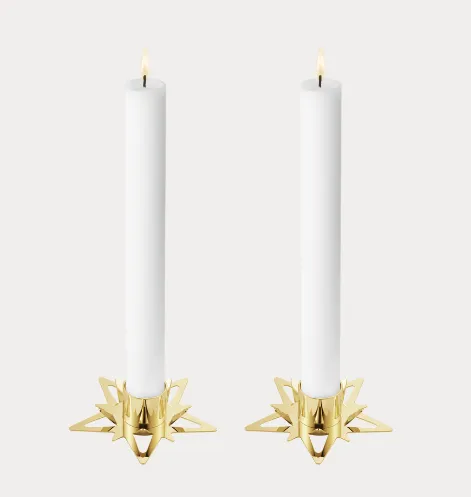 Georg Jensen CLASSIC CHRISTMAS stjernelyseholder til kertelys, 2 stk. 10019321