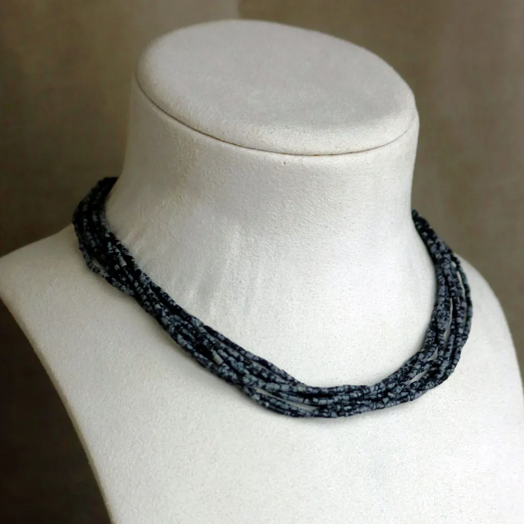 Ole Lynggaard Obsidian Snowflake Halskæde D1102-0428