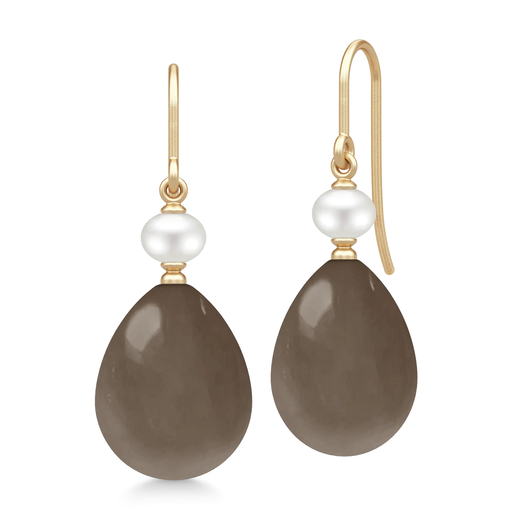 Julie Sandlau Elina Øreringe Chocolate Moonstone YG14-HKS829WHPLCHMN