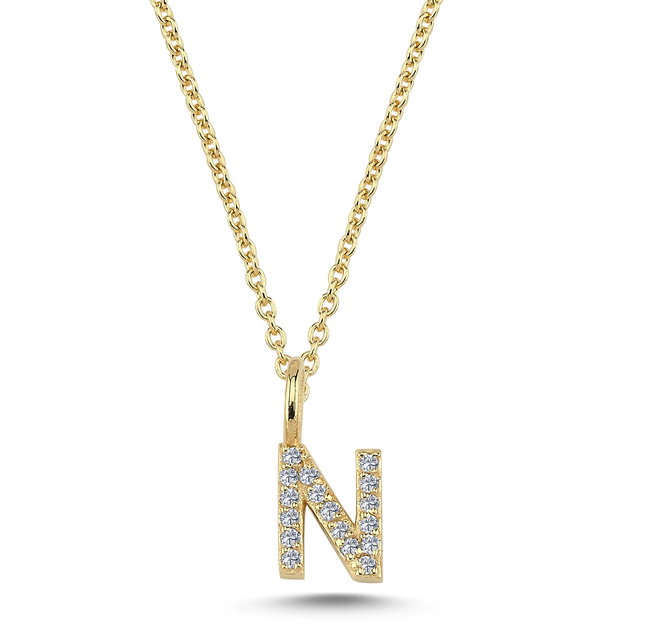 Nuran Bogstav vedhæng &quot;N&quot; med pavé V2201-N 0085