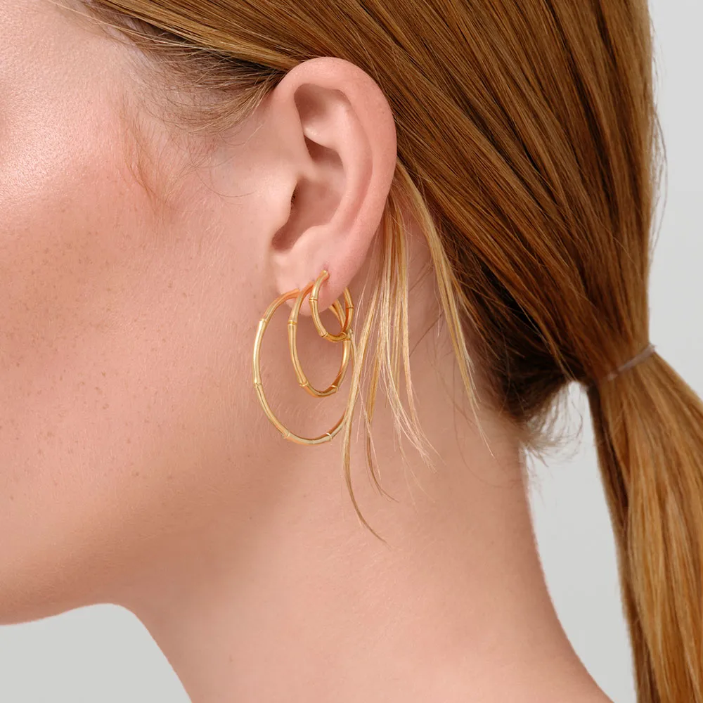 Julie Sandlau Bamboo Øreringe Medium 14k YG14-HPM100