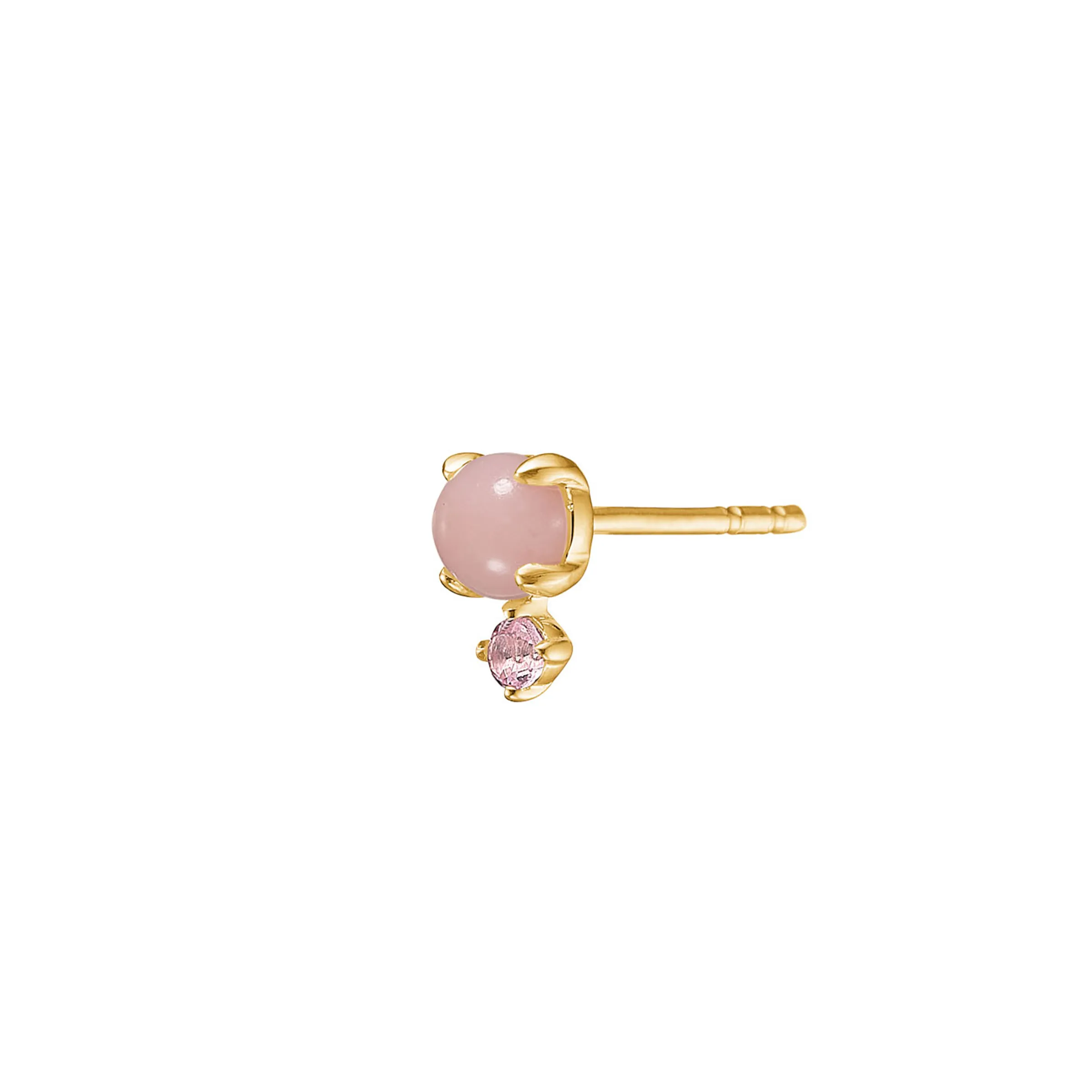 Carré 10-Karat ørestik med Pink Opal og Turmalin TS 4391 POTR 1pc.