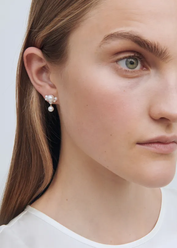 Sophie Bille Brahe Grande Chambre de Perle Ørering EA23_GR_CH_PE_FW