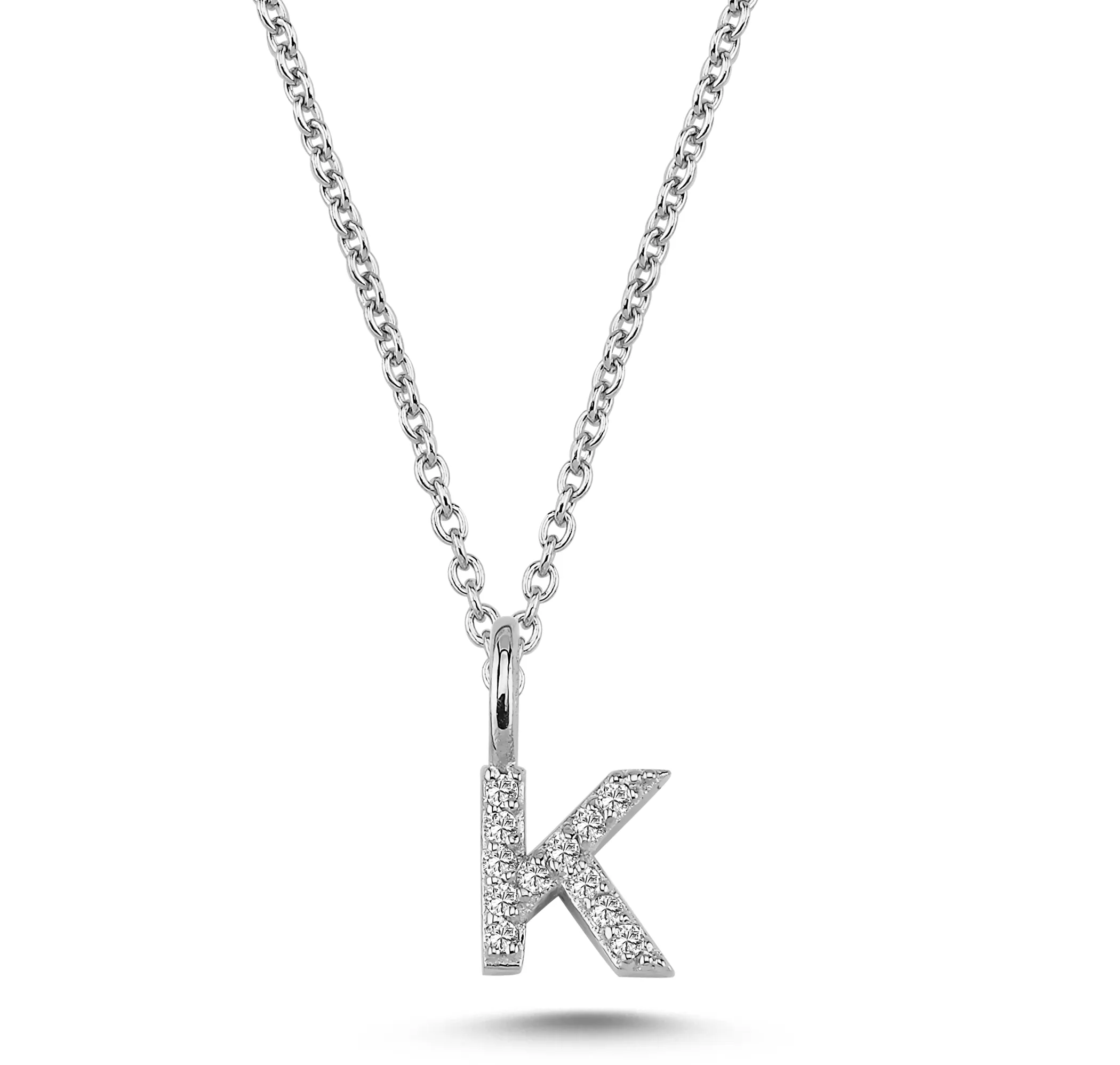 Nuran Bogstav vedhæng &quot;K&quot; med pavé V2201-K 0060