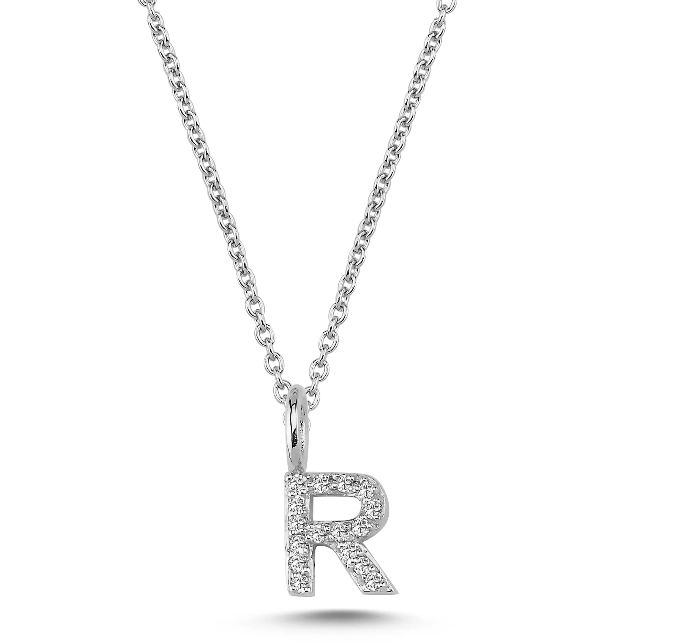 Nuran Bogstav vedhæng &quot;R&quot; med pavé V2201-R 0080