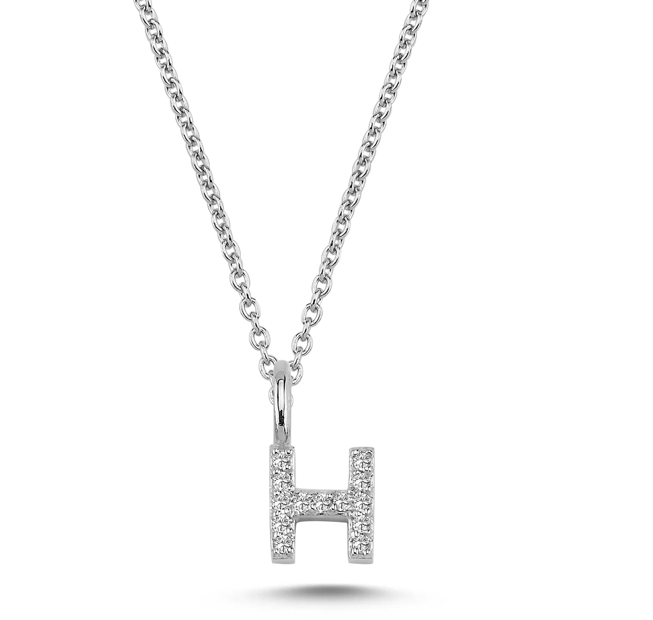 Nuran Bogstav vedhæng &quot;H&quot; med pavé V2201-H 0065