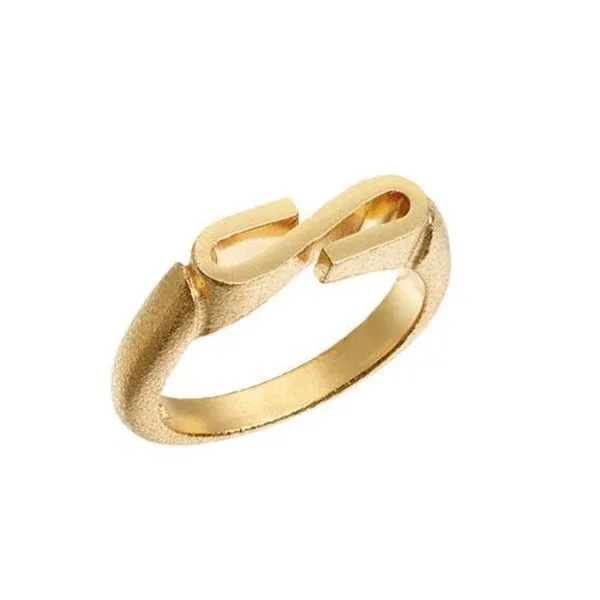 Heiring Initials Ring S Forgyldt 52-4-19FG