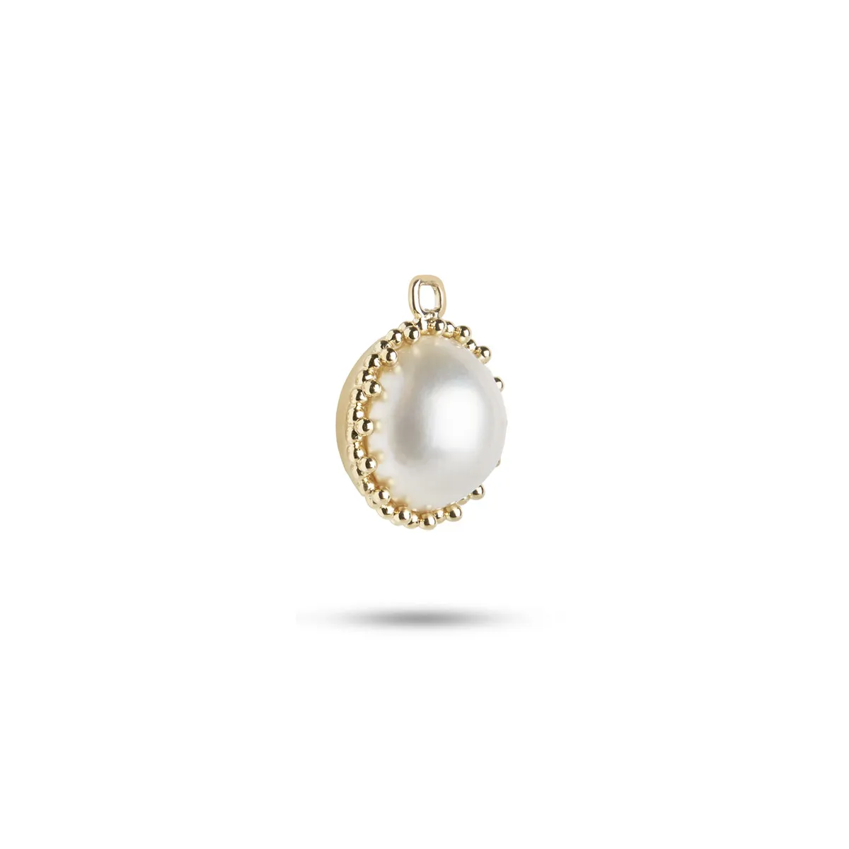 Carré 10-Karat charm med Hvid Mabe Perle TLH 4183 MP 1pc.