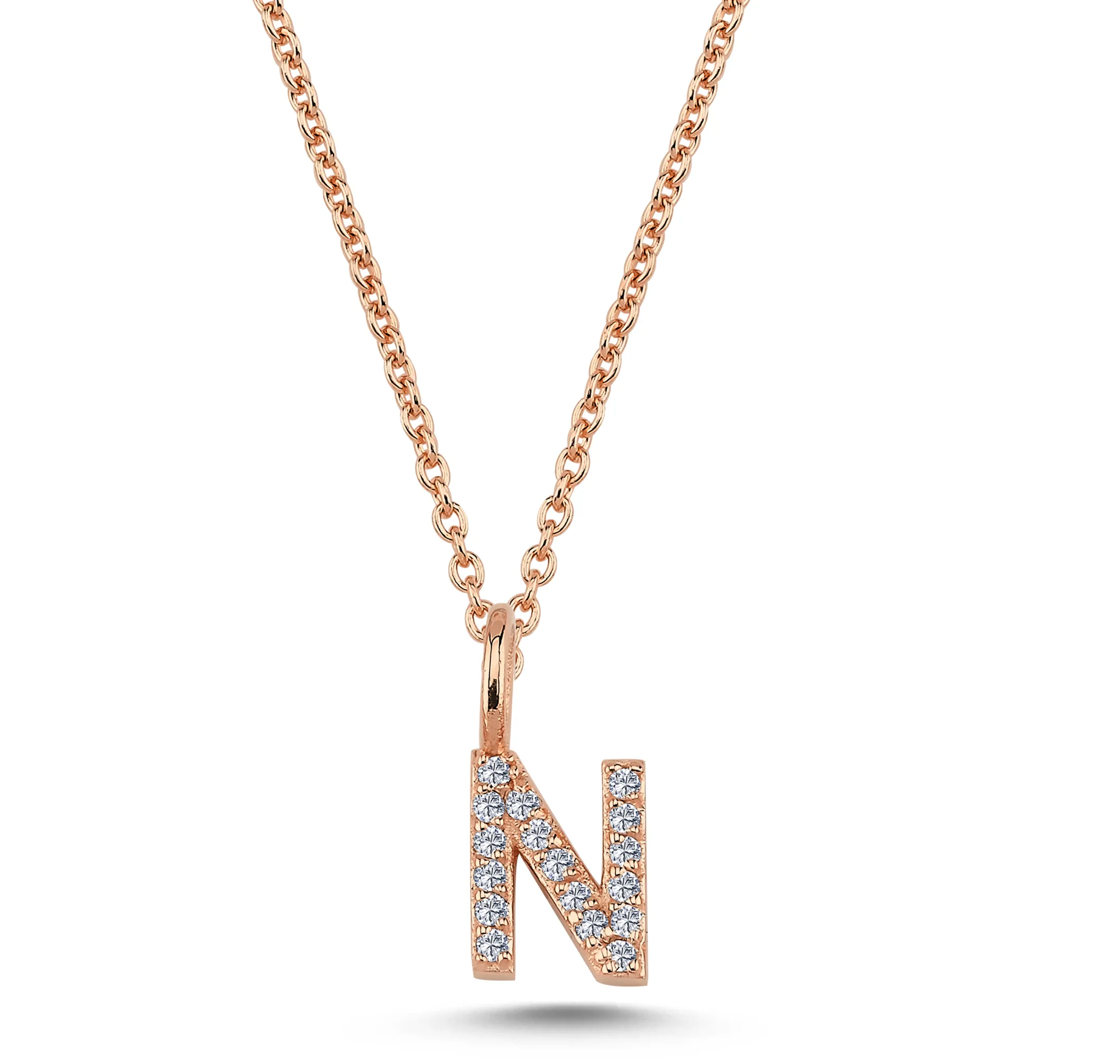 Nuran Bogstav vedhæng &quot;N&quot; med pavé V2201-N 0085