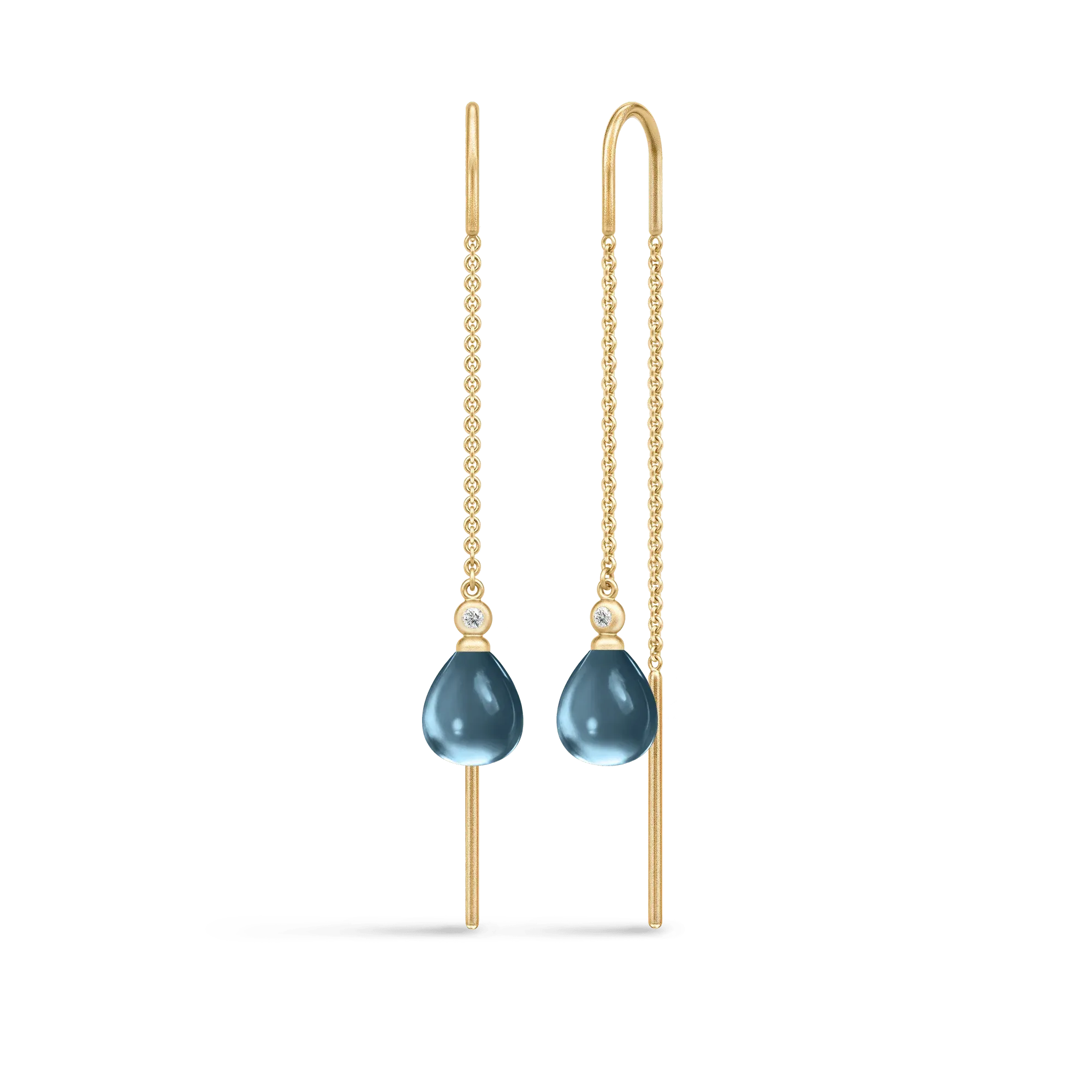 Julie Sandlau Tasha Chain Øreringe London Blue HKS704GDLBCRCZ