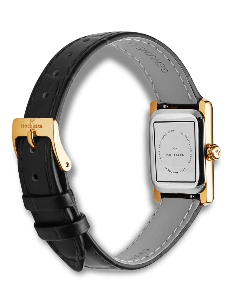 Mockberg Timeless Black Leather Gold MB0245