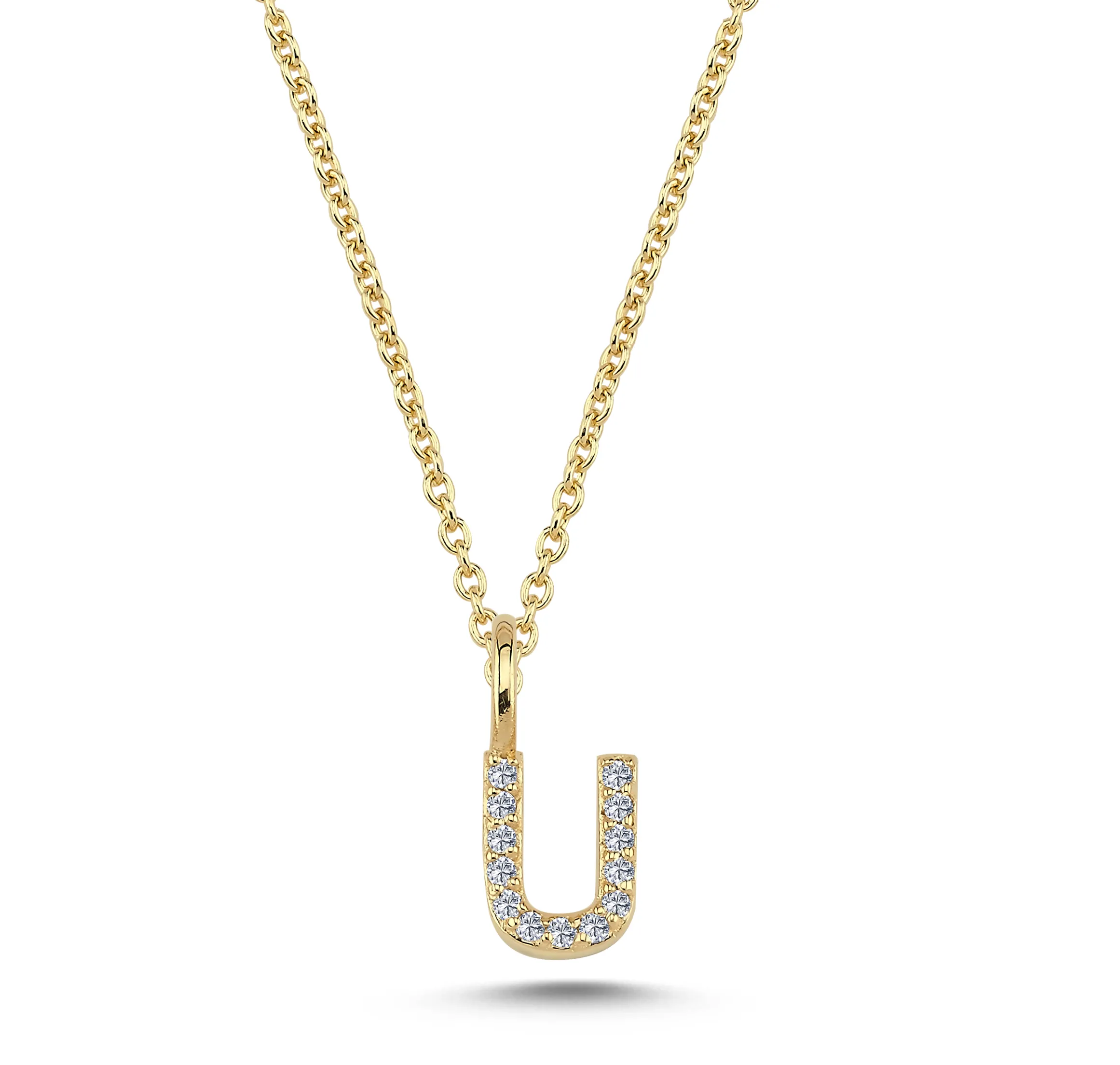 Nuran Bogstav vedhæng &quot;U&quot; med pavé V2201-U 0065