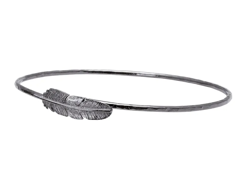 Heiring Fjer Armring Oxideret 29-7-77OX